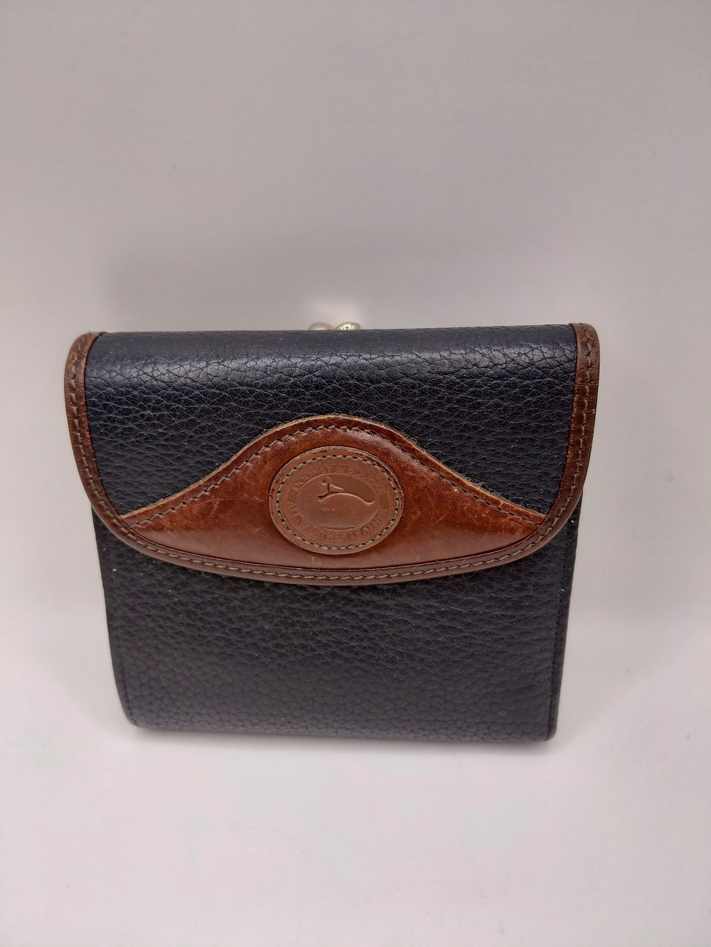 Vintage Dooney & Bourke Leather Card Wallet w/Kiss Lock Coin Purse